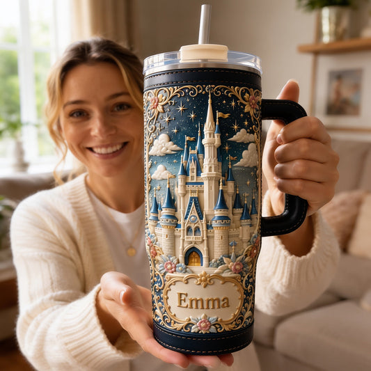 Magic Castle - Personalized Dream Trip Tumbler With Handle