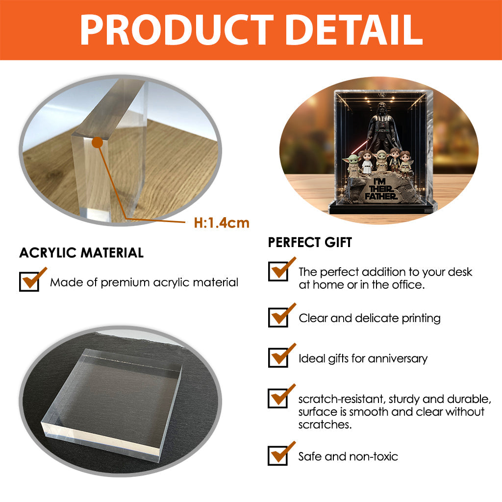 Their Father Grandfather - Personalized The Force Custom Shaped Acrylic Plaque