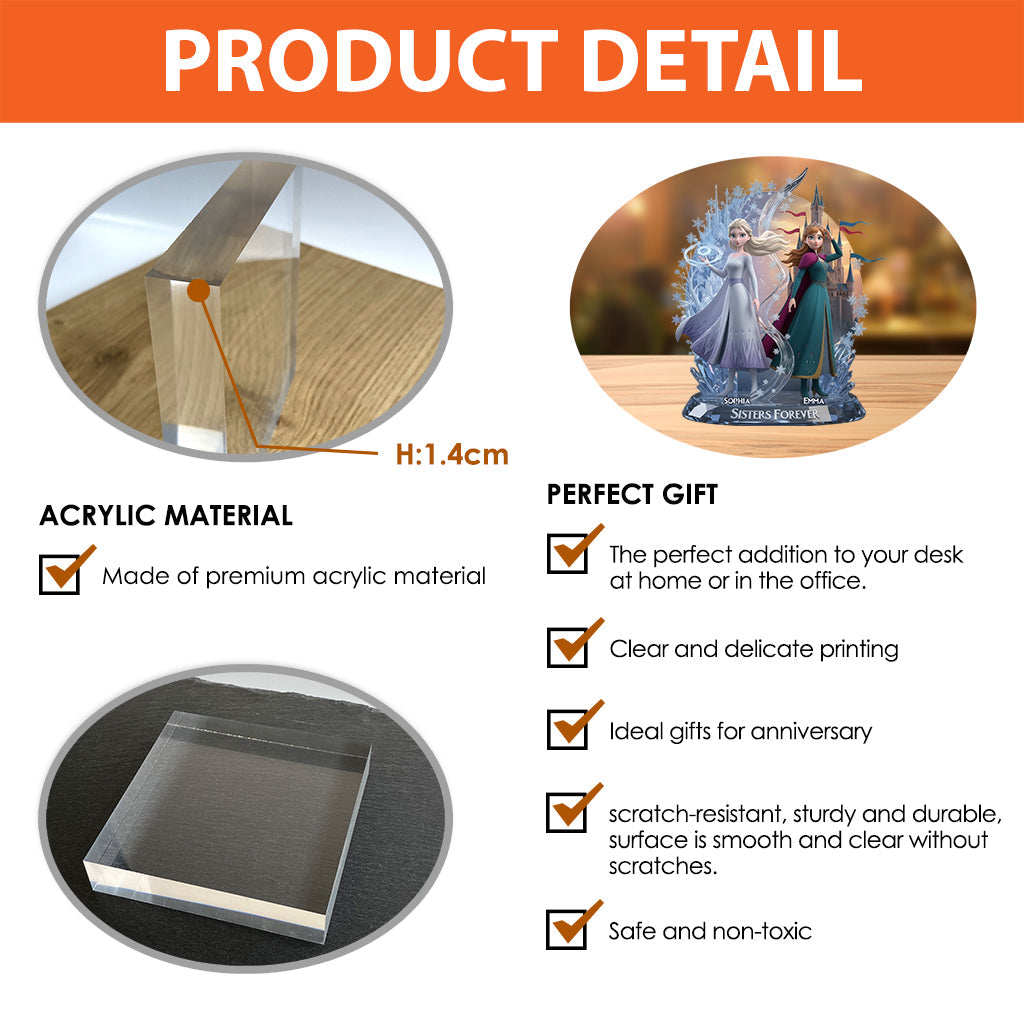 Sister Forever - Personalized Sister Custom Shaped Acrylic Plaque