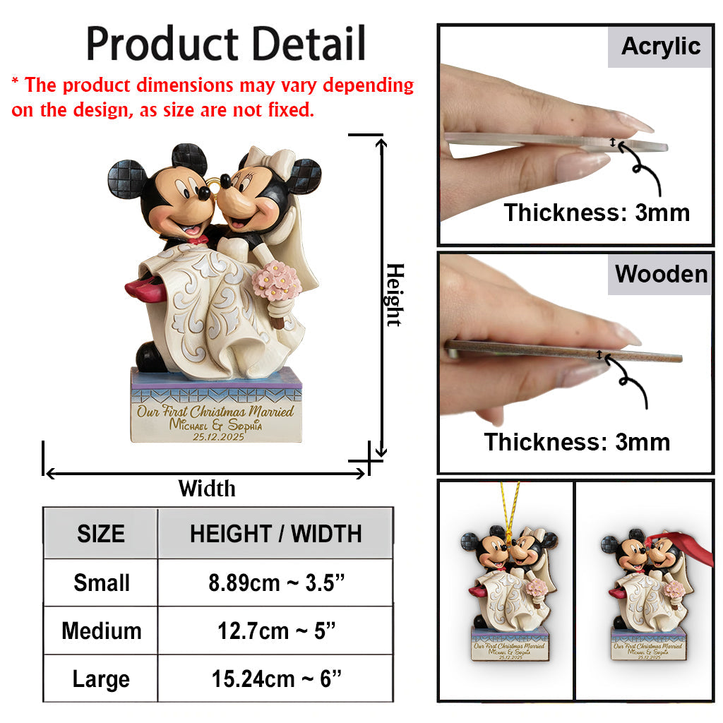 Our First Christmas As Mr And Mrs - Personalized Mouse Ornament