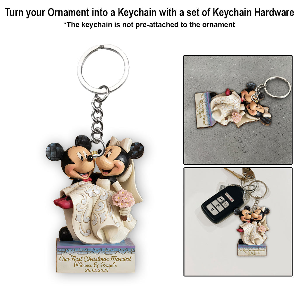 Our First Christmas As Mr And Mrs - Personalized Mouse Ornament