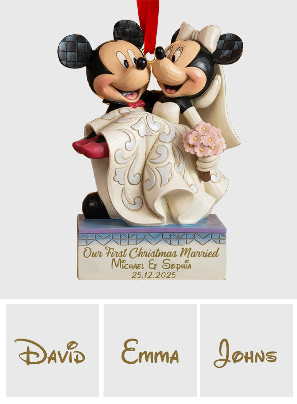 Our First Christmas As Mr And Mrs - Personalized Mouse Ornament