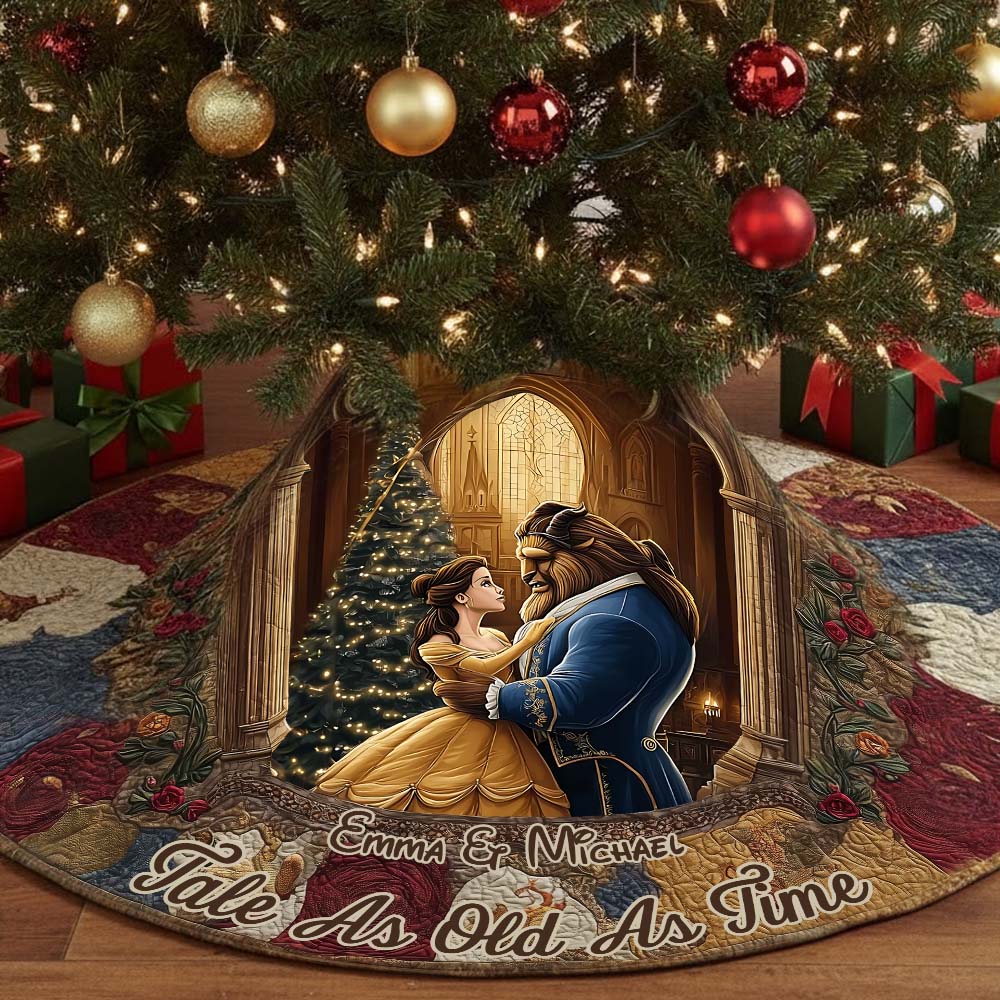 You & Me - Personalized Couple Shaped Tree Skirt