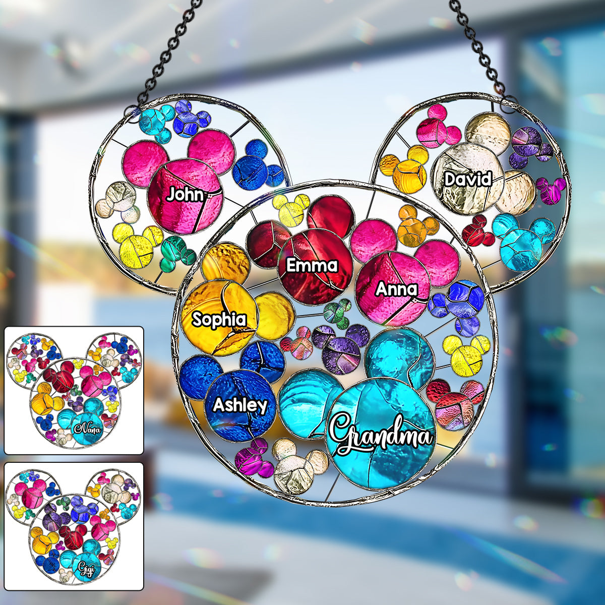 Magical Grandma Mom - Personalized Grandma Window Hanging Suncatcher Ornament