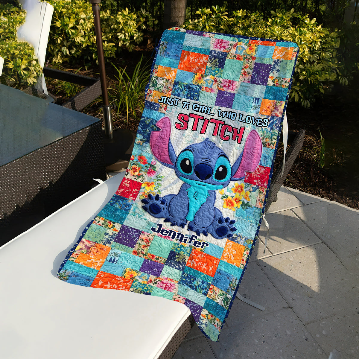 Just A Girl Who Loves Stitchs - Personalized Ohana Quick-dry Beach Towel/ Bath Towel