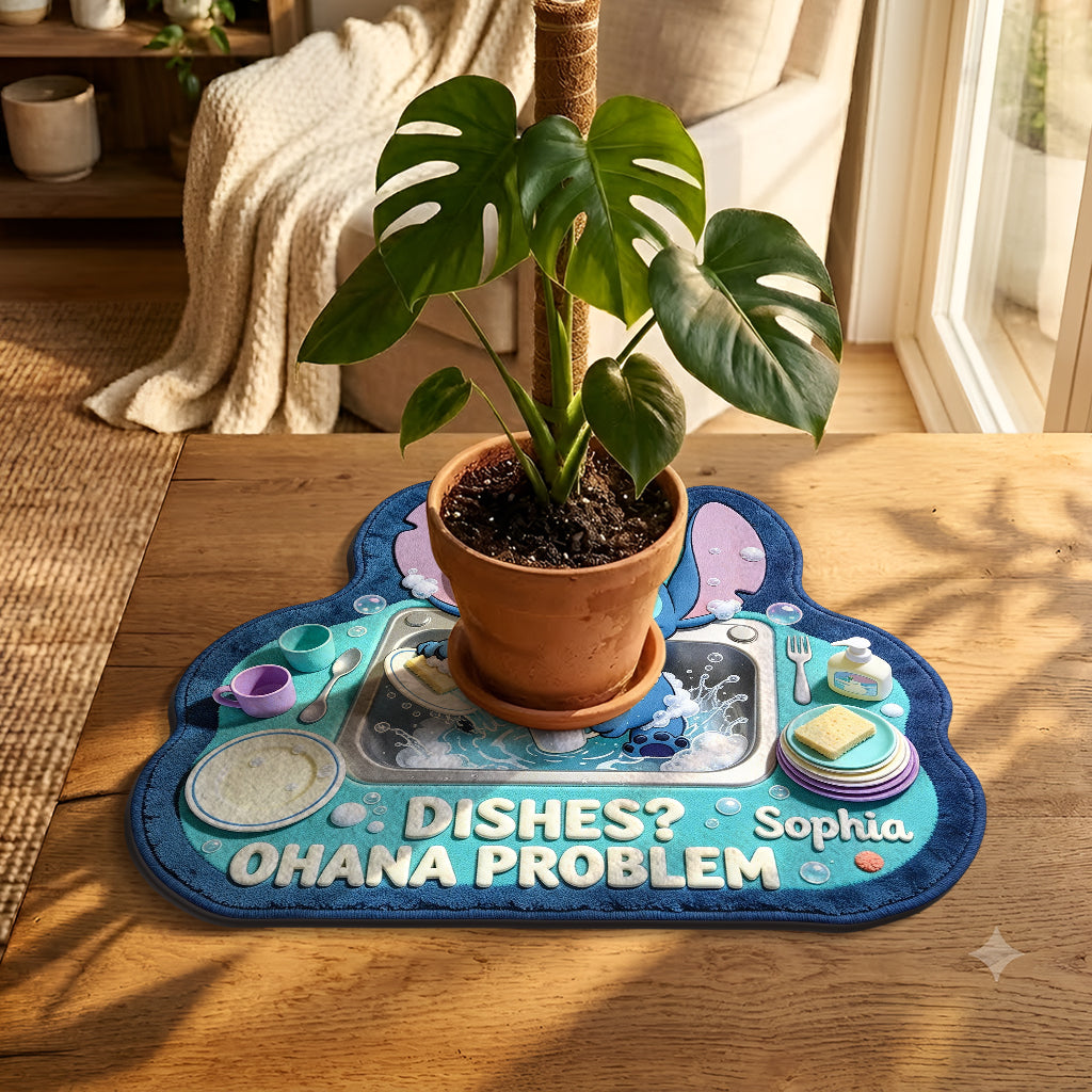 Dishes Ohana Problem - Personalized Ohana Drying Mat