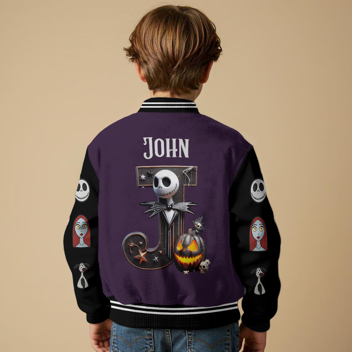 Nightmare Initial Customized - Personalized Nightmare Varsity Jacket
