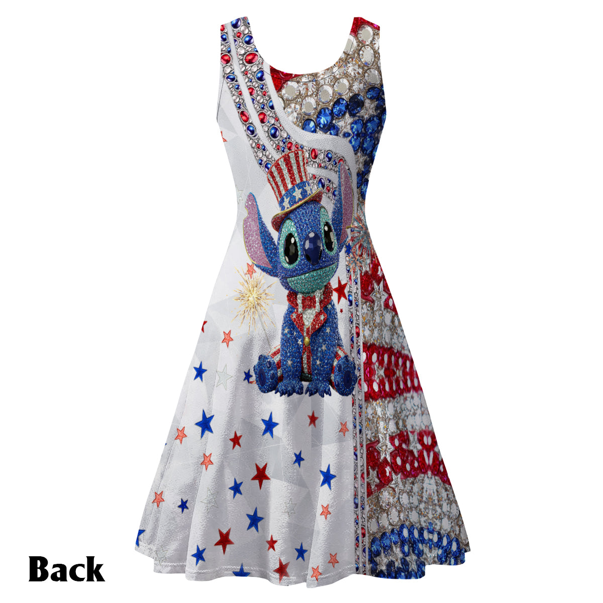 Red And White - Personalized Ohana Sleeveless Dress