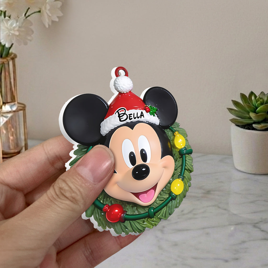 Holly Jolly Holiday Friends - Personalized Mouse Premium 3D Ornament