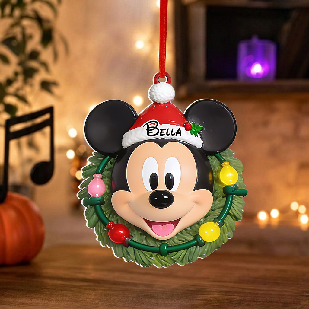 Holly Jolly Holiday Friends - Personalized Mouse Premium 3D Ornament