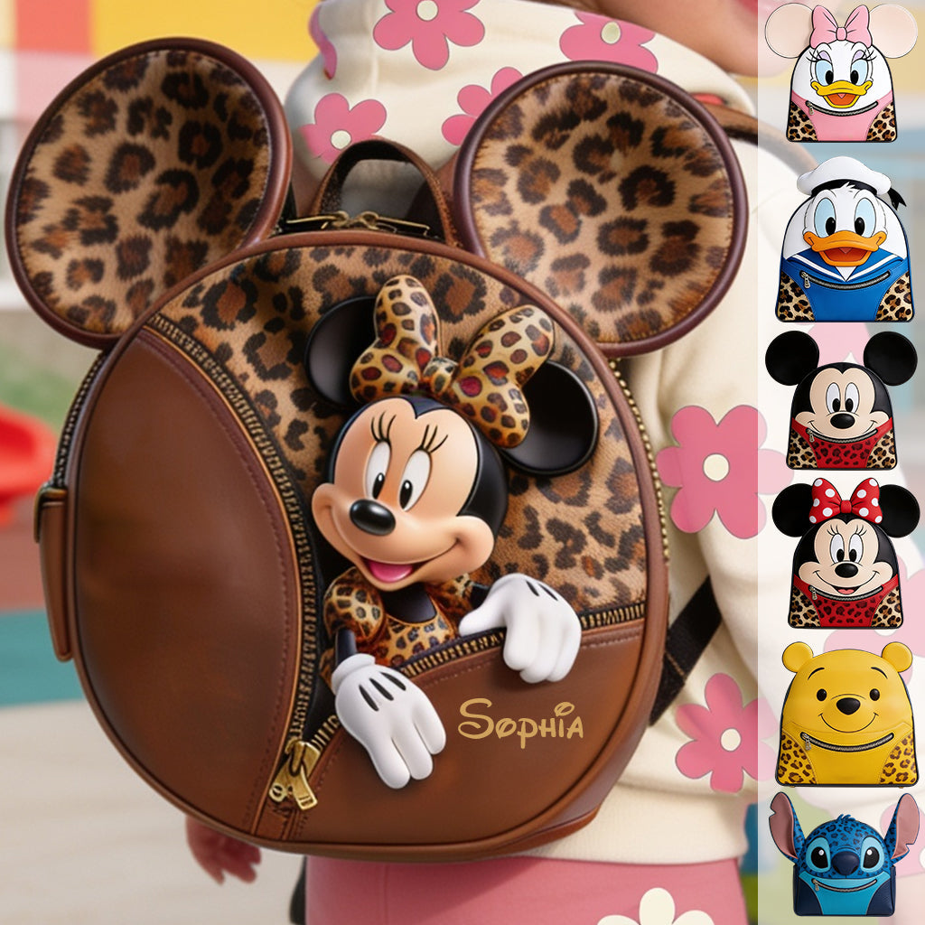 Magic School - Personalized Mouse Changeable Leather Patch Backpack