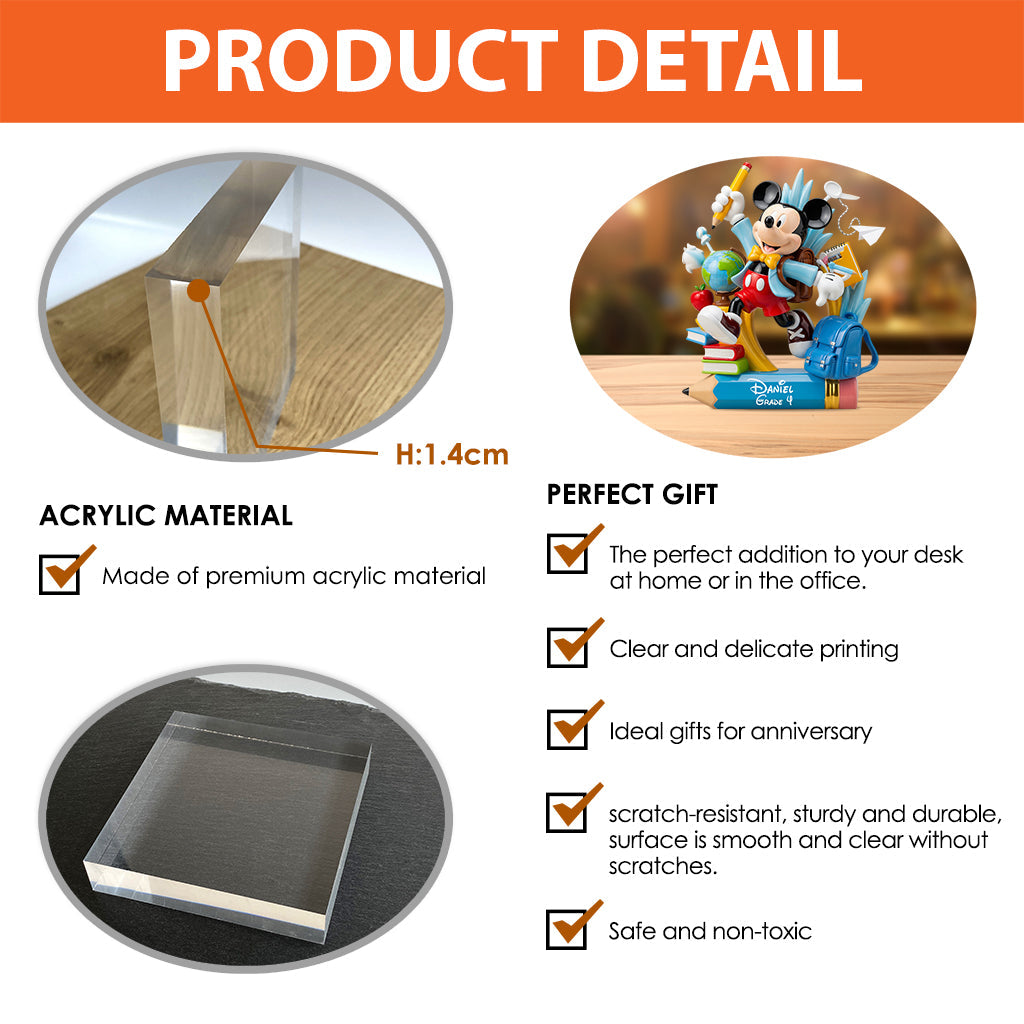 Magical Back To School Gift - Personalized Kid Custom Shaped Acrylic Plaque