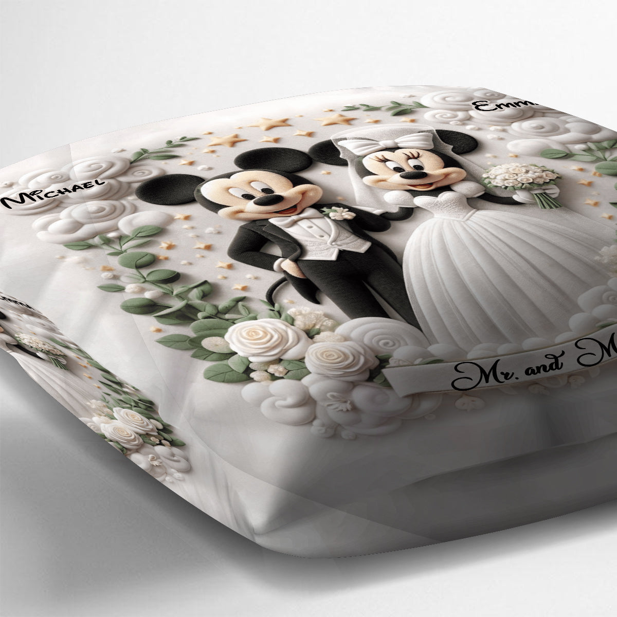 Happy Married Couple - Personalized Mouse Throw Pillow