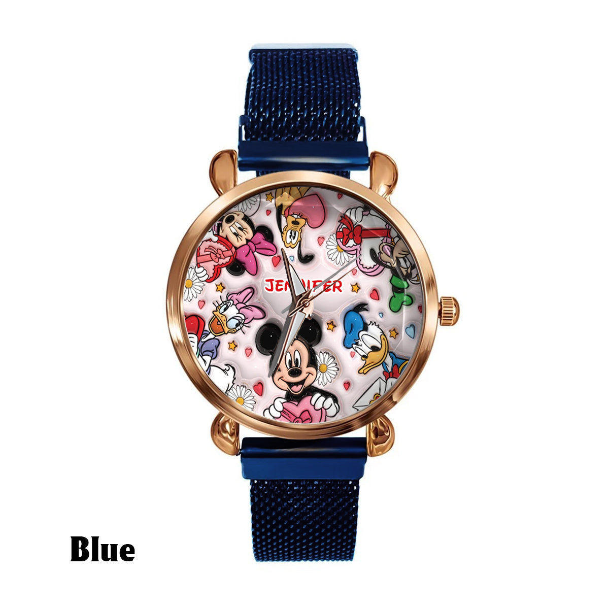 Fun-Loving Mouse, Duck, and Dog Character Design - Personalized Mouse Women Hand Watch
