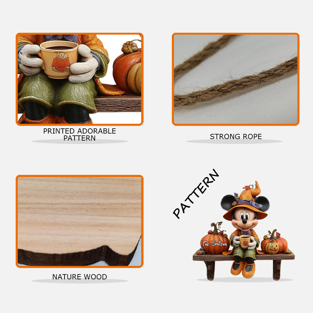 Hello Fall - Personalized Mouse Custom Shaped Wood Sign