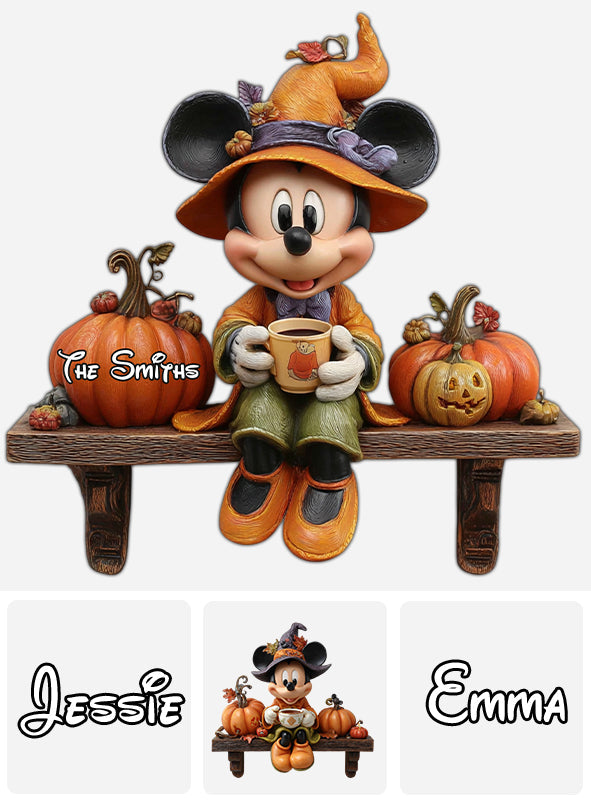 Hello Fall - Personalized Mouse Custom Shaped Wood Sign