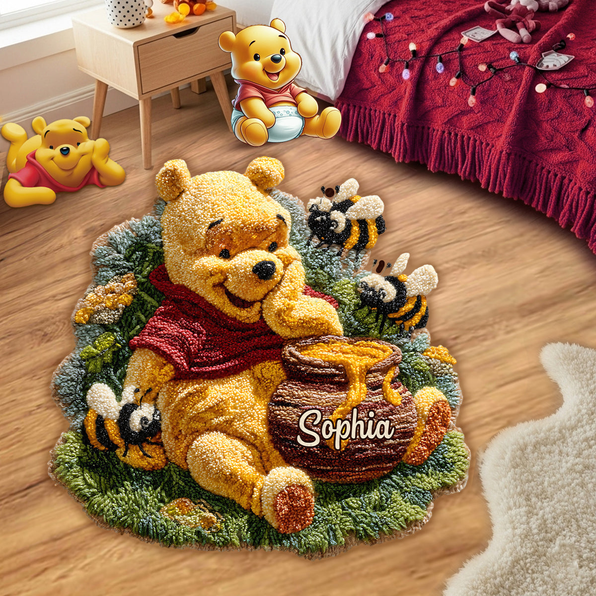 Cute Bear - Personalized Mouse Non-Slip Tufted Rug