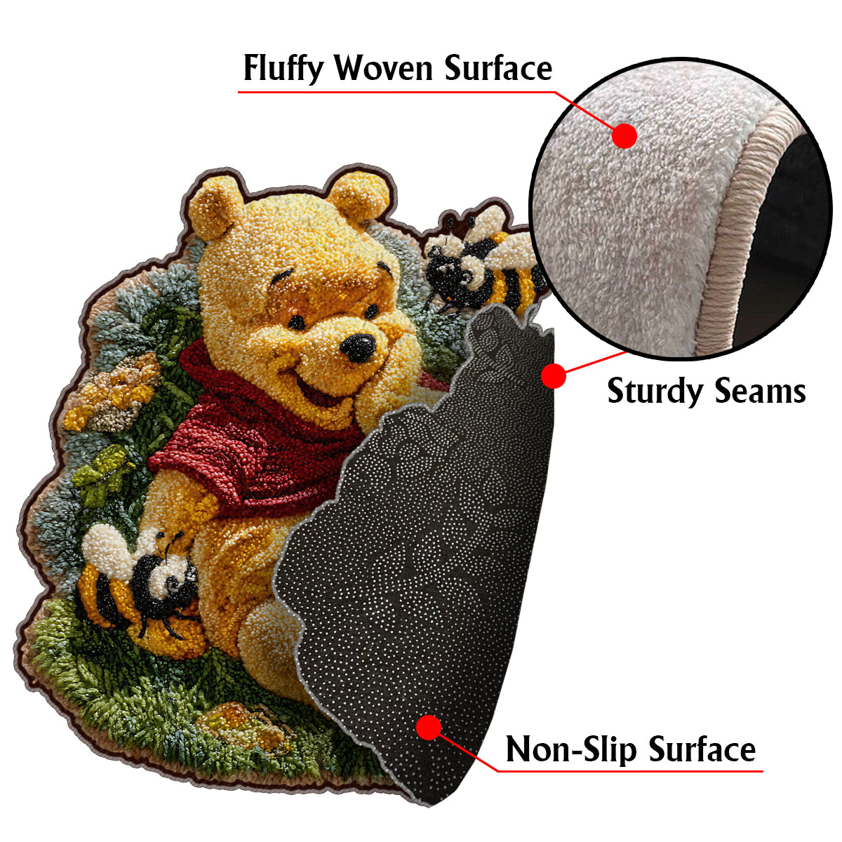 Cute Bear - Personalized Mouse Non-Slip Tufted Rug