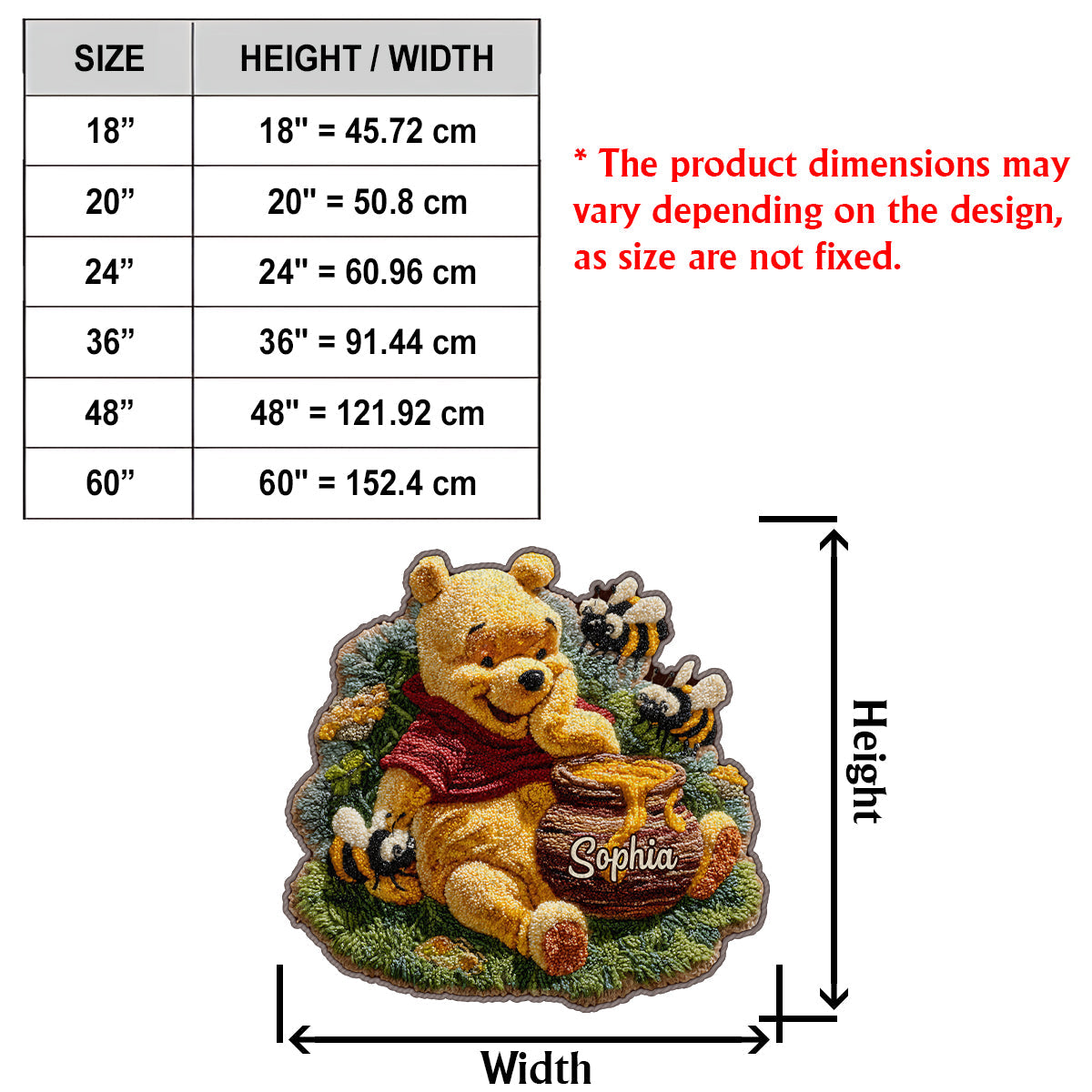 Cute Bear - Personalized Mouse Non-Slip Tufted Rug