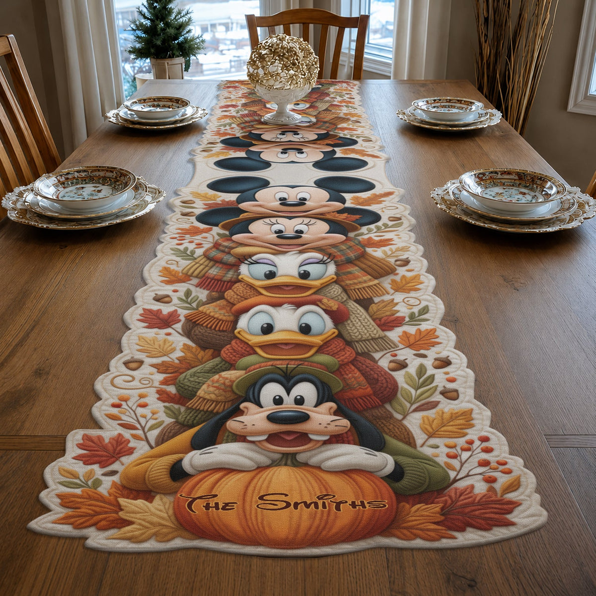 Wonderful Time Of The Year - Personalized Mouse Custom Shape Table Runner