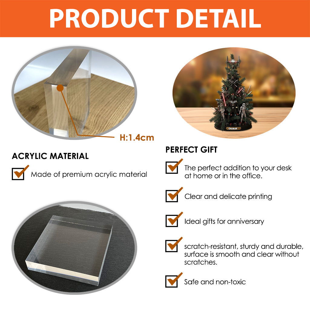 Joy To The Galaxy - Personalized The Force Custom Shaped Acrylic Plaque