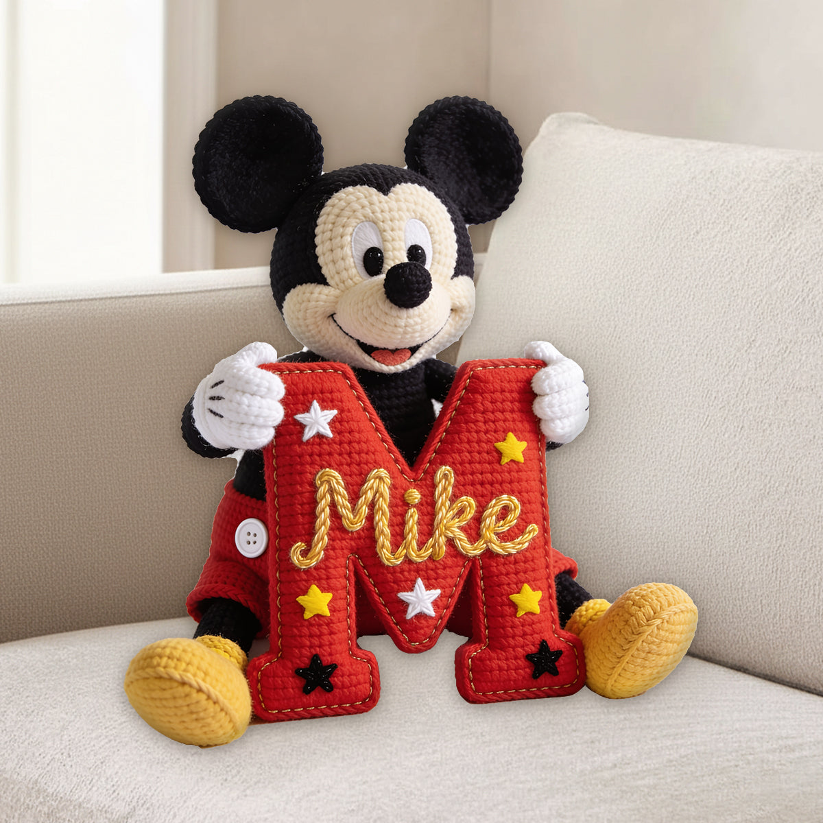 Big Ears Buddy - Personalized Mouse Premium Faux Fur Pillow