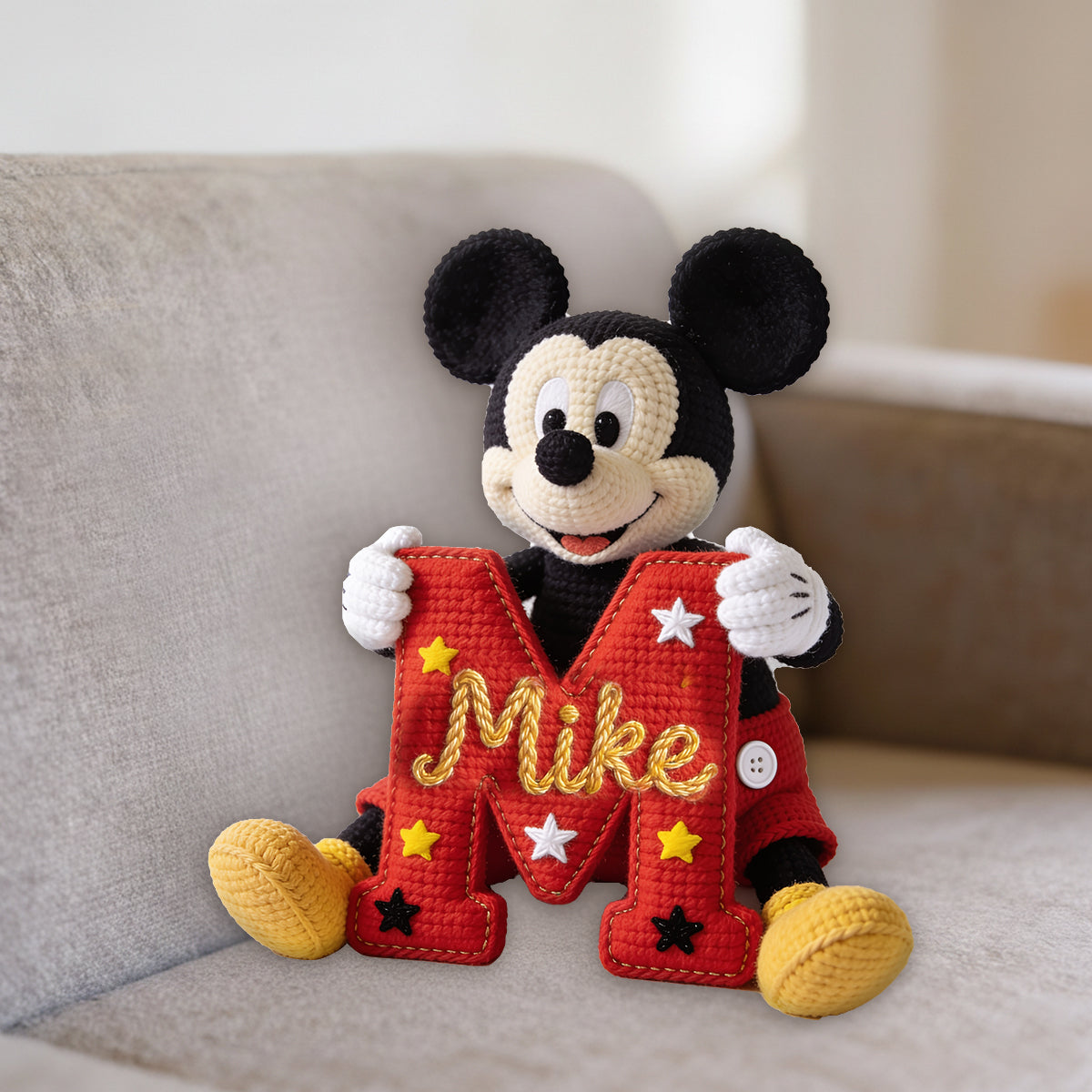 Big Ears Buddy - Personalized Mouse Premium Faux Fur Pillow