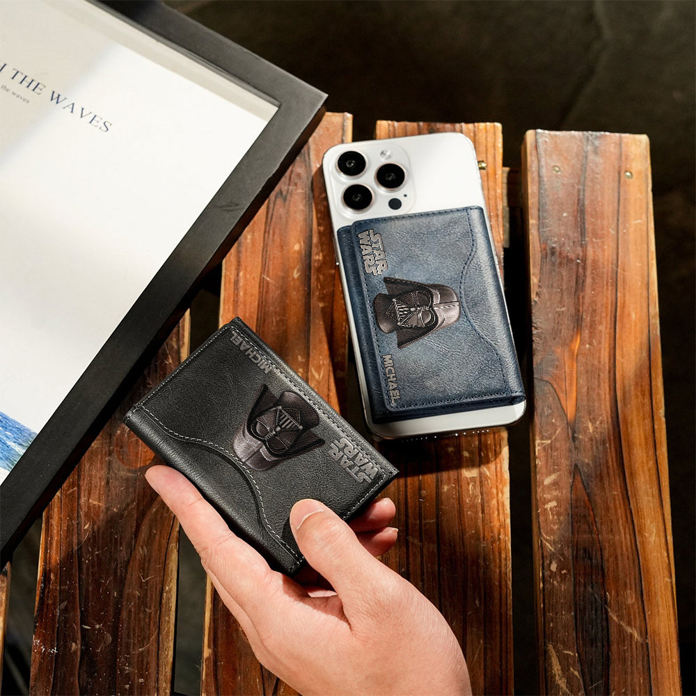 The Black Armored Commander Custom Name - Personalized The Force Magsafe Wallet