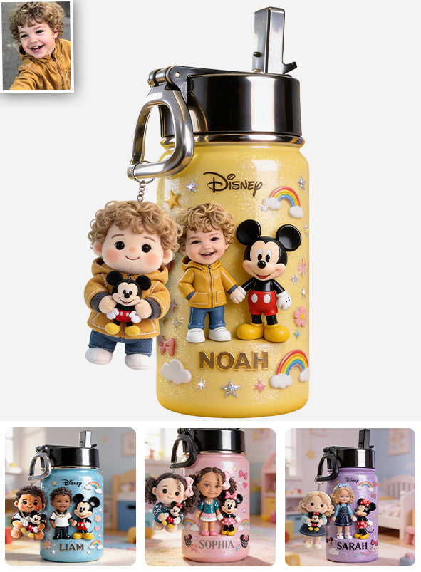 Custom Any Photo - Personalized Mouse Kids Water Bottle