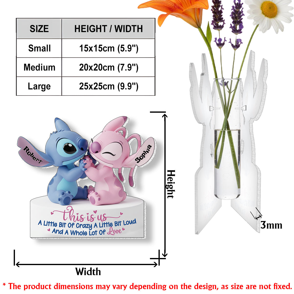 This Is Us - Personalized Ohana Custom Shape Acrylic Flower Vase