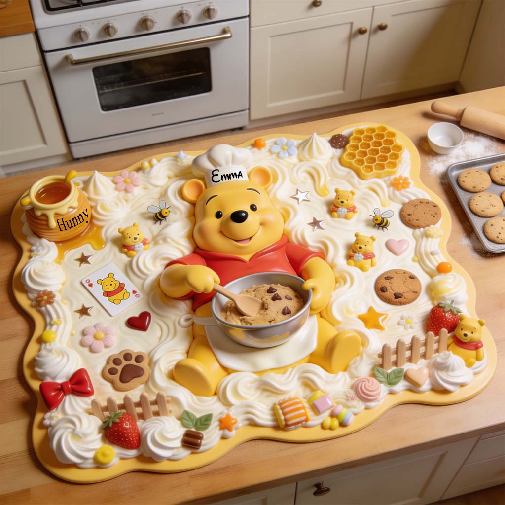 Sweet Bear Baking - Personalized Yellow Bear Drying Mat