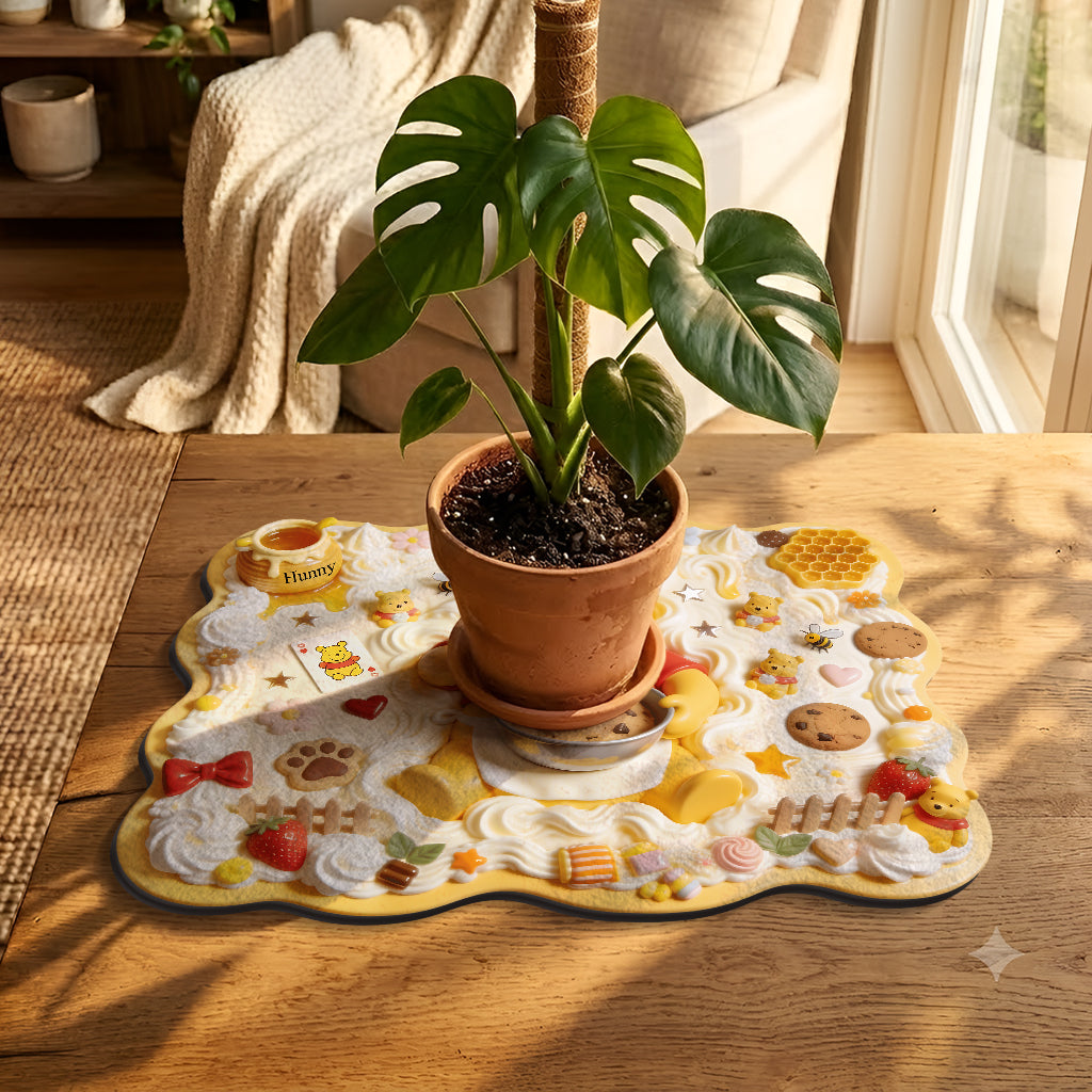 Sweet Bear Baking - Personalized Yellow Bear Drying Mat