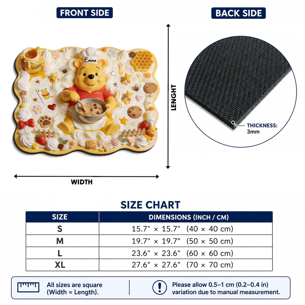 Sweet Bear Baking - Personalized Yellow Bear Drying Mat