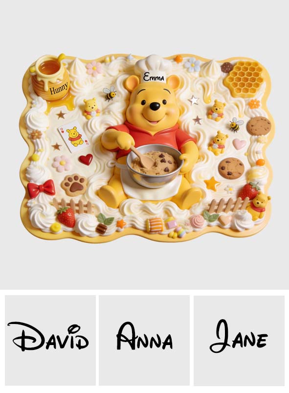 Sweet Bear Baking - Personalized Yellow Bear Drying Mat