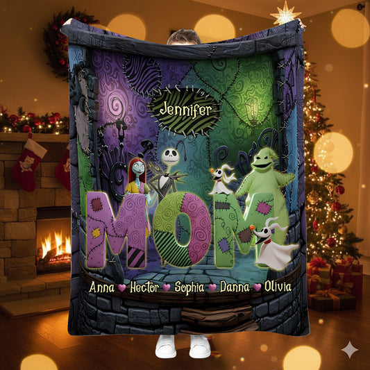 Nightmare Family Christmas Gift for Mom, Nana, Gigi - Personalized Blanket