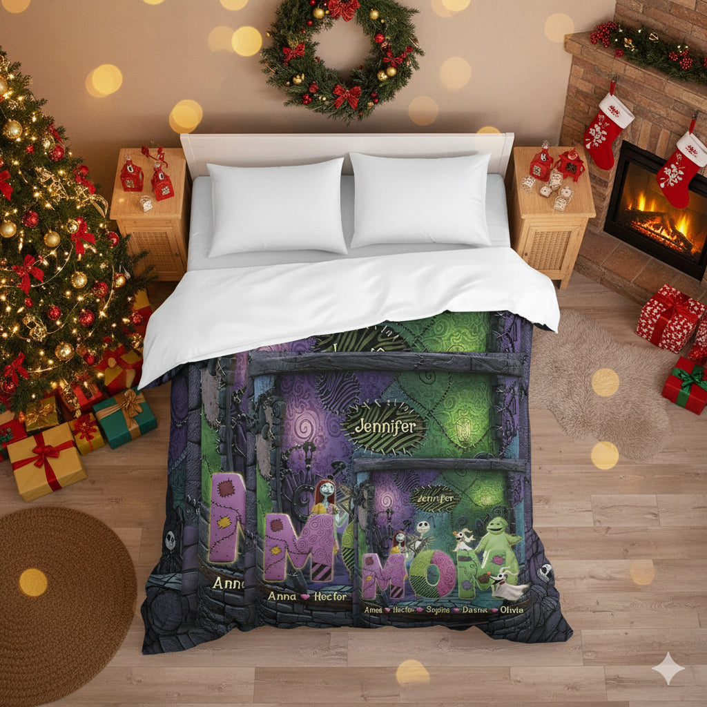 Nightmare Family Christmas Gift for Mom, Nana, Gigi - Personalized Blanket