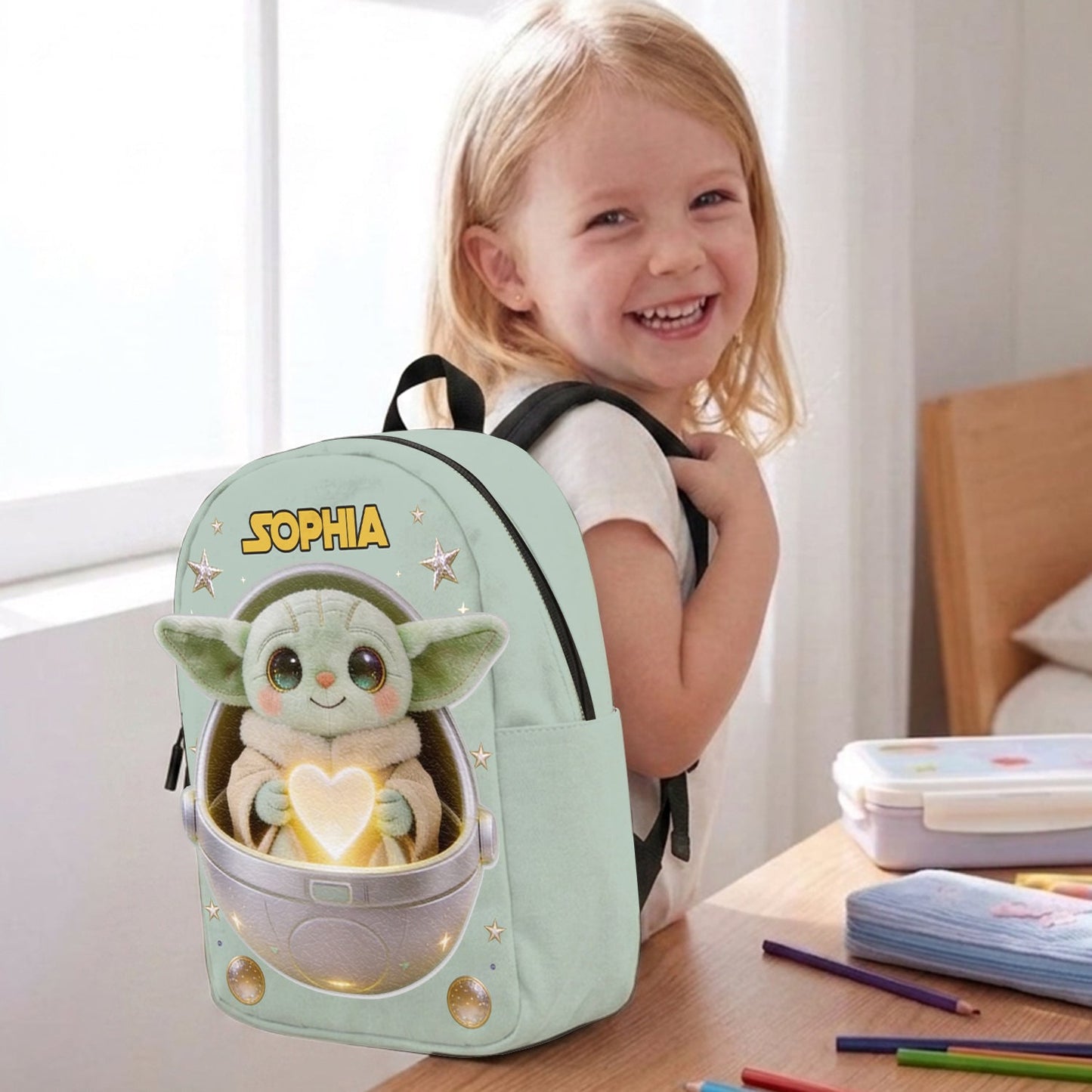 Baby In The Pod - Personalized The Force Changeable Leather Patch Backpack