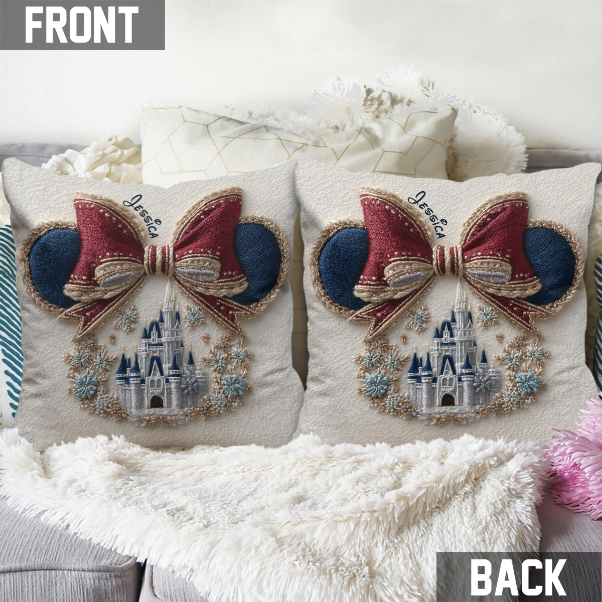 Magical Castle - Personalized Mouse Throw Pillow