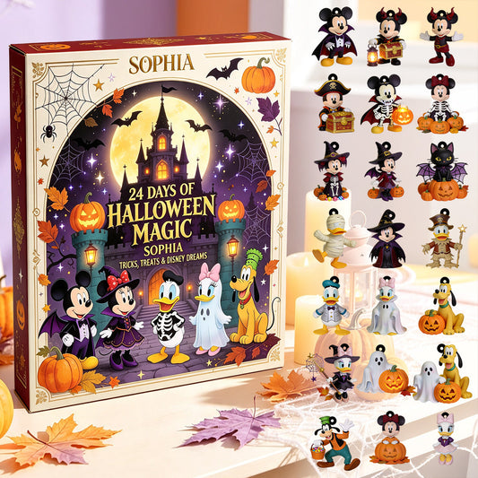 Halloween Magic - Personalized Mouse Advent Calendar With Ornaments