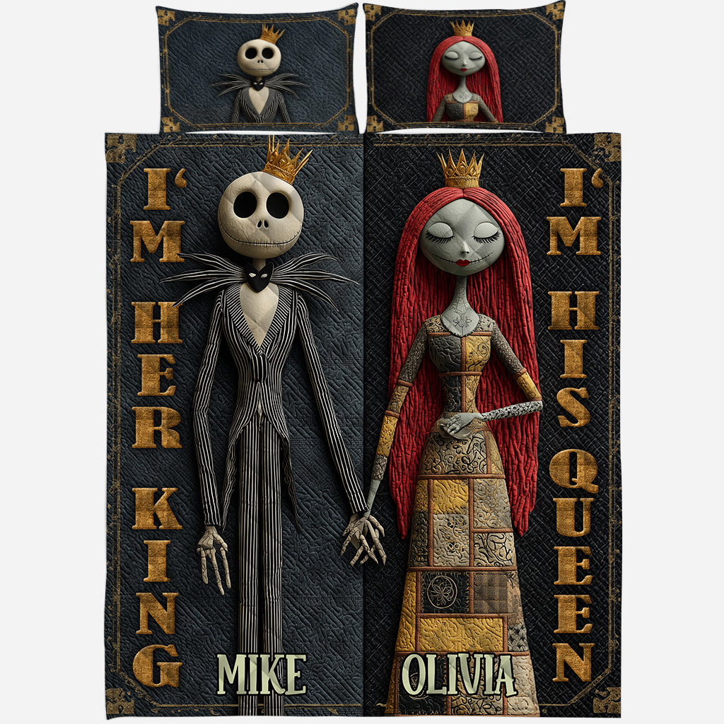 Her King His Queen - Personalized Nightmare Quilt Set