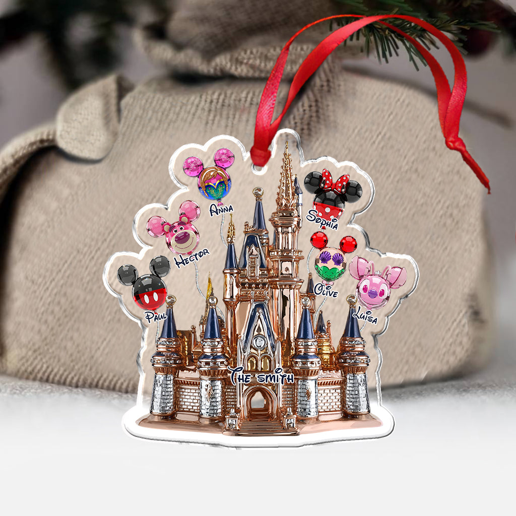 Magical Family Balloon Castle - Personalized Mouse Ornament