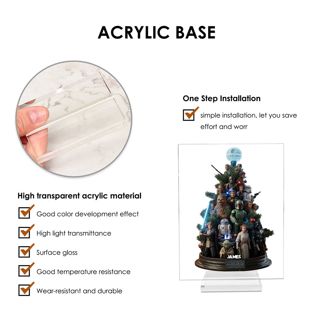 Christmas In Heaven - Personalized The Force Transparent Acrylic Plaque