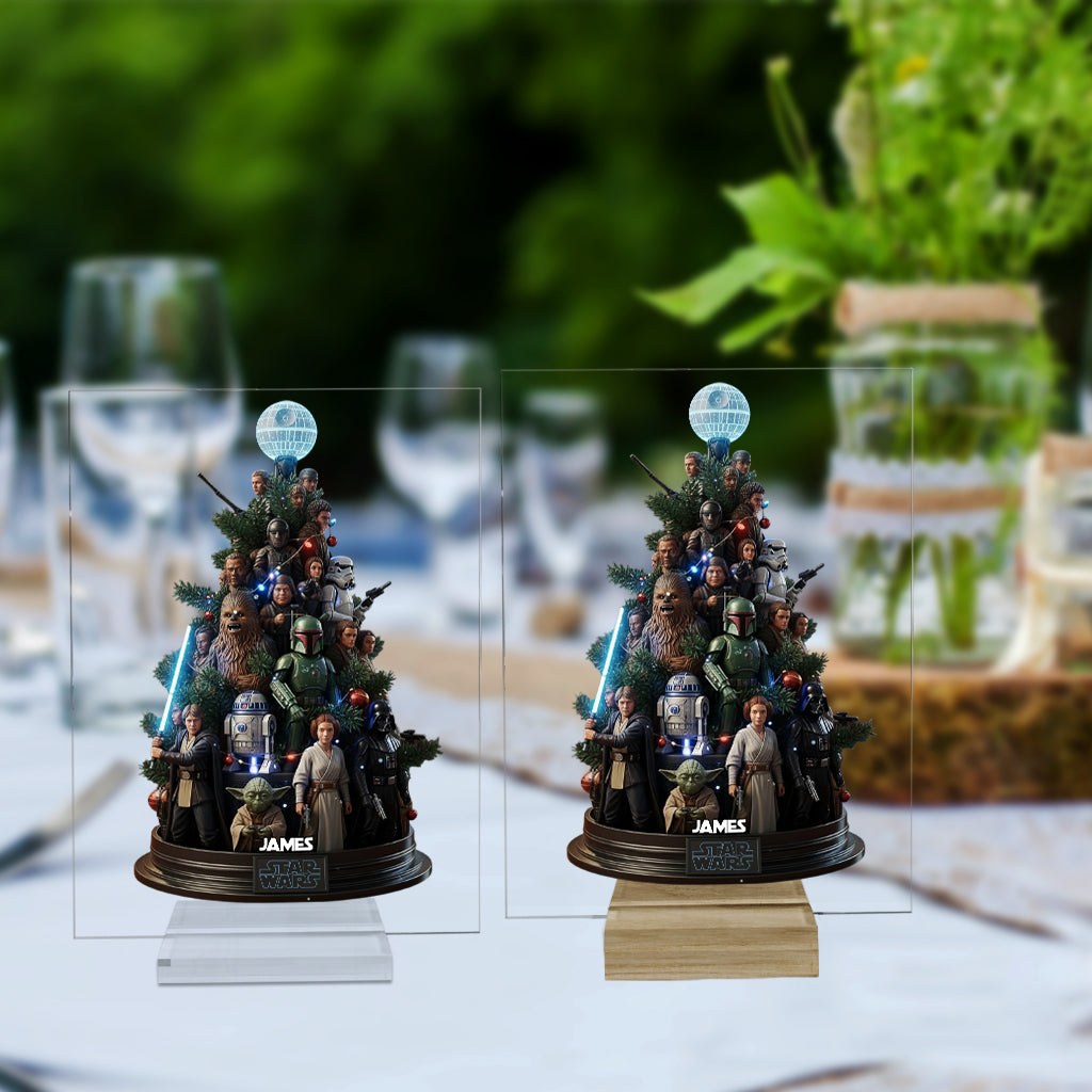 Christmas In Heaven - Personalized The Force Transparent Acrylic Plaque