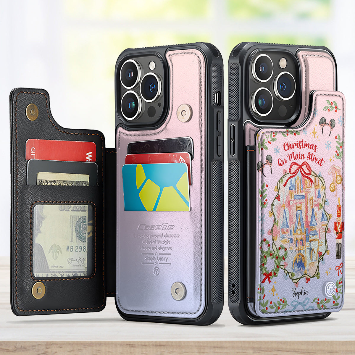 Magical Christmas - Personalized Mouse Fully Printed Wallet Phone Case