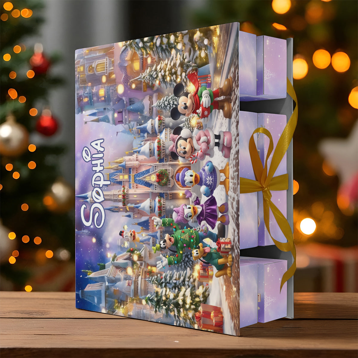 Magical Friends Christmas Countdown - Personalized Mouse Folded Advent Calendar With Ornaments
