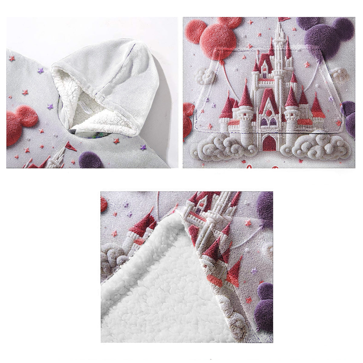 The Magical Castle - Personalized Mouse Blanket Hoodie