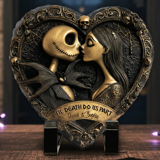 Til Death Do Us Part - Personalized Nightmare Heart Shaped Stone