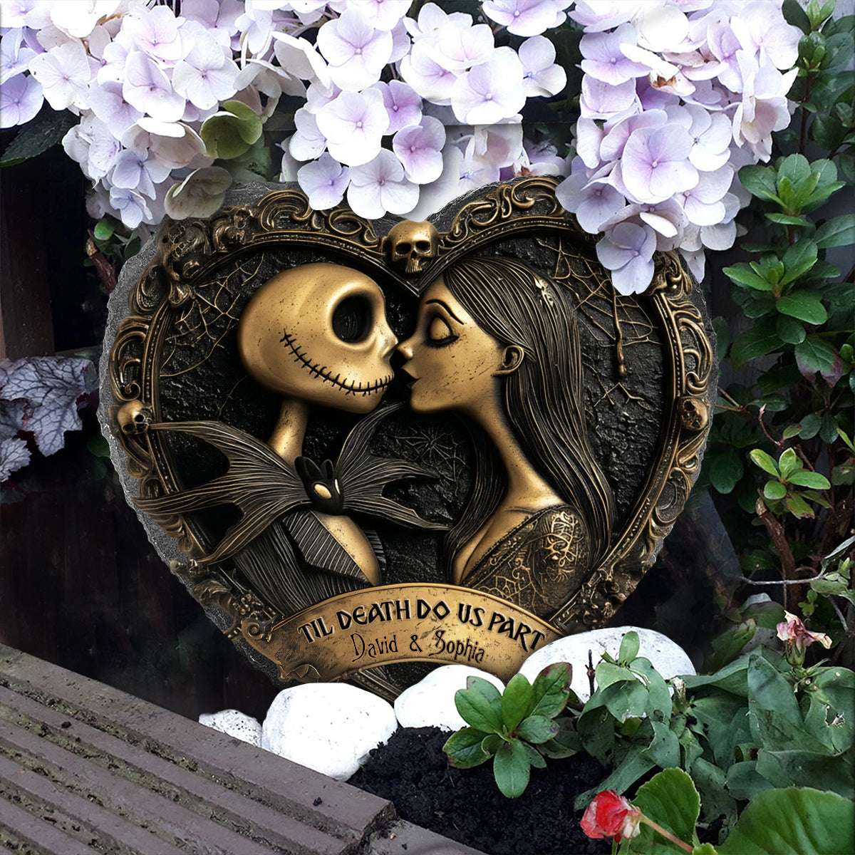 Til Death Do Us Part - Personalized Nightmare Heart Shaped Stone