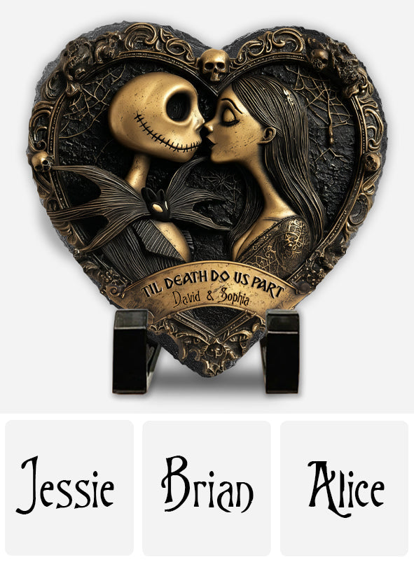 Til Death Do Us Part - Personalized Nightmare Heart Shaped Stone