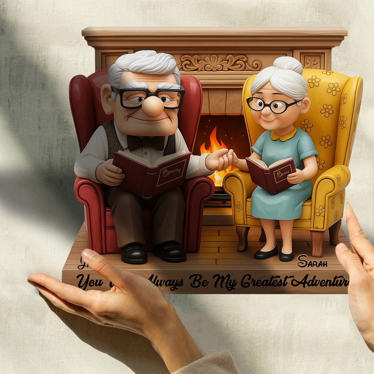 My Greatest Adventure - Personalized Couple Custom Shaped Wood Plaque
